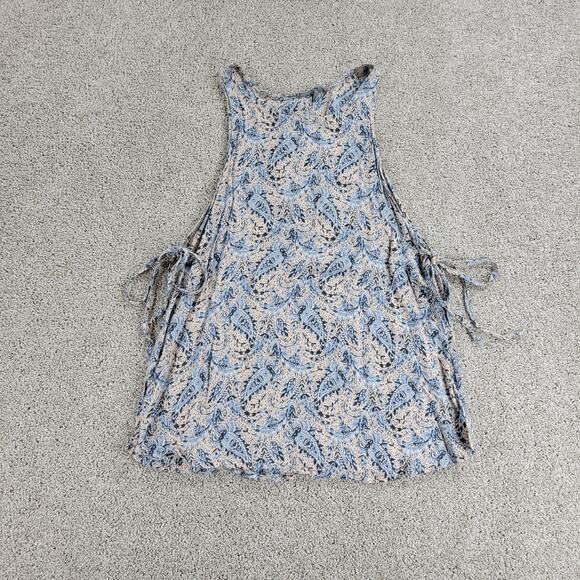 Don't Ask Why Tank Top Womens S Paisley Side Tied Closure Boat Neck Sleeveless‎ - Picture 1 of 12